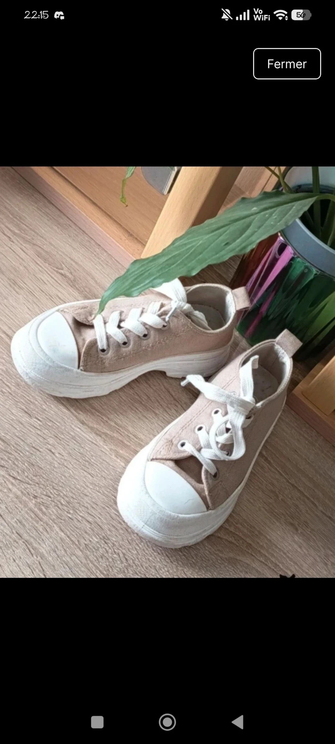 Baskets toile beige enfant – style Converse 4ans